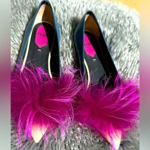 Fendi Leather Slides Monsters Motif (size 38) US size 7